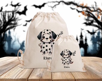 Gym bag - Dalmatian - Halloween - fabric bag - personalized - kindergarten - with name - change of clothes - collection bag - autumn - dog