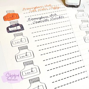 Fountain Pen Ink Swatch Template A5 Paper Size - Etsy