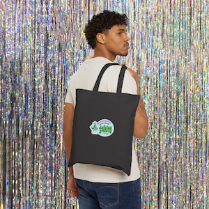 Really Holding Space Tote Bag | Defying Gravity Lyrics Witch Canvas Bag | Green Musical Theater Quote Shopping Bag