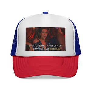 Gorro de cumpleaños de Stassi Schroeder - Cállate la boca, es mi cumpleaños - Gorro con cita de Bravo TV - Fiesta de Vanderpump Rules - Energía de cumpleaños de WeHo