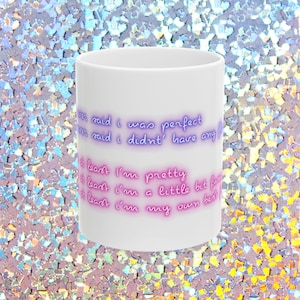 Amaya Papaya Song Mug - I Never Said I Was Perfect - Love Island USA Fan Art - Funny Neon Quote Gift - Viral TikTok Coffee Cup
