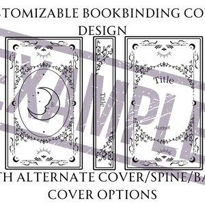 Alone With the Moon Customizable Book Cover Design for Bookbinding, Vinyl Book Cover Design, Cover Design PNG File