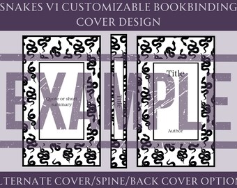 Conception personnalisable de couverture de livre de serpents pour la reliure, conception de couverture de livre de vinyle, fichier PNG de conception de couverture, fichier SVG de conception de couverture