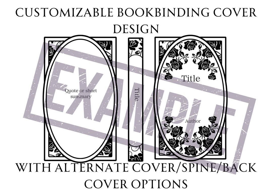 Rose V3 Customizable Book Cover Design for Bookbinding, Vinyl Book Cover Design, Cover Design