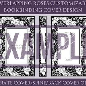 Overlapping Rose Customizable Book Cover Design for Bookbinding, Vinyl Book Cover Design, Cover Design PNG File, Cover Design SVG File
