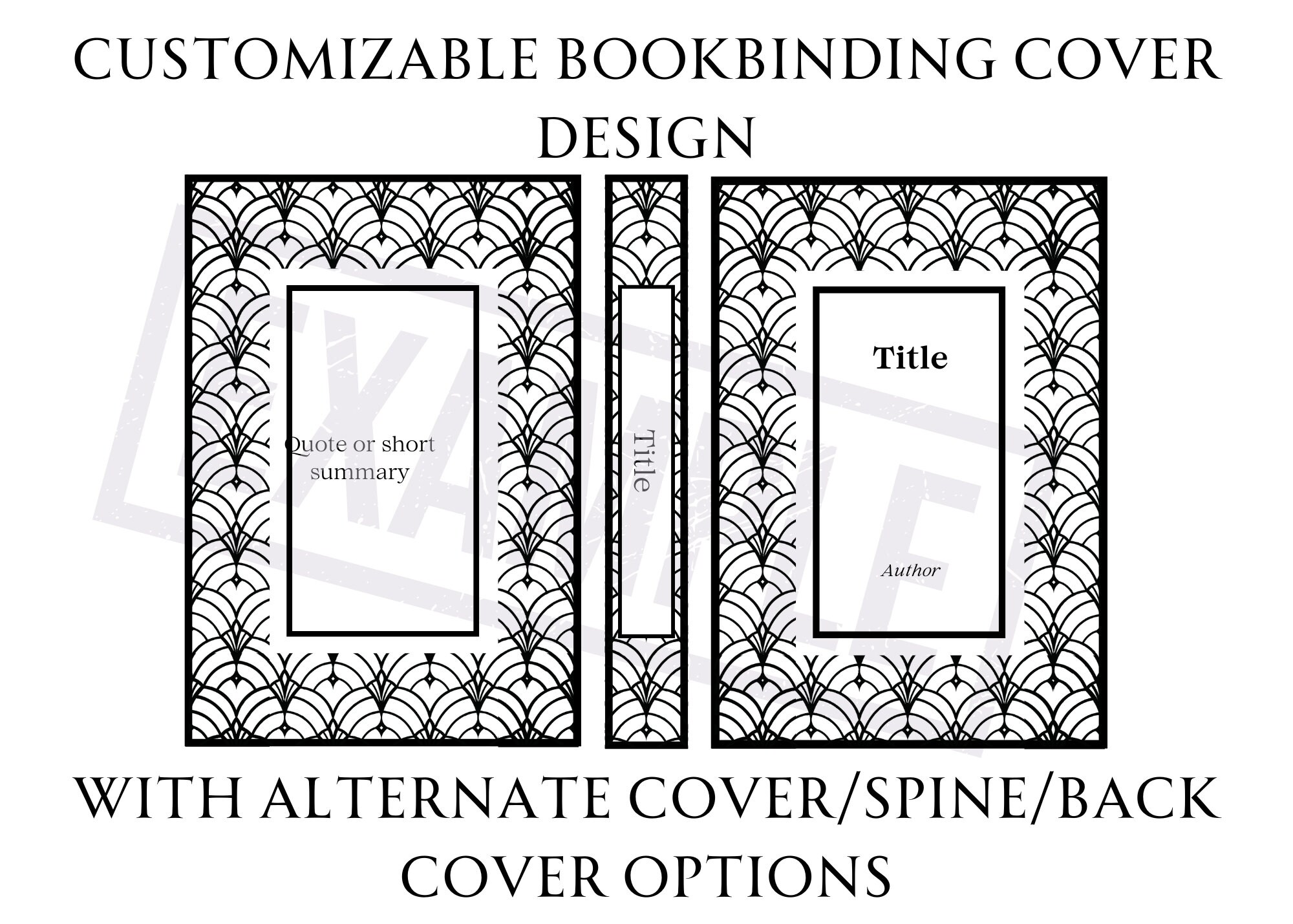 Customizable Book Cover Art Deco Design for Bookbinding, Vinyl Book Cover Design, Cover Design