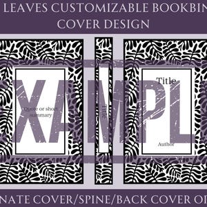 More Leaves Customizable Book Cover Design for Bookbinding, Vinyl Book Cover Design, Cover Design in PNG File, SVG File, JPG File