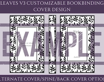 Leaf V3 Customizable Book Cover Design for Bookbinding, Vinyl Book Cover Design, Cover Design PNG File, Cover Design SVG File