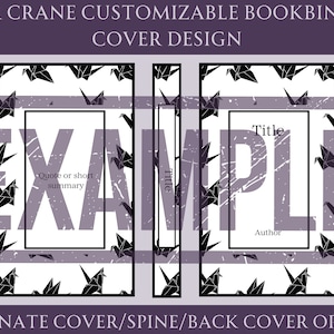 Paper Crane Customizable Book Cover Design for Bookbinding, Vinyl Book Cover Design, Cover Design PNG File, Cover Design SVG File