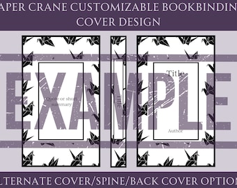Conception de couverture de livre personnalisable de grue de papier pour la reliure, conception de couverture de livre de vinyle, fichier PNG de conception de couverture, fichier SVG de conception de couverture
