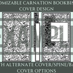 Carnation V1 Premium Book Cover Design for Bookbinding, Vinyl Book Cover Design, Cover Design PNG File, Cover Design SVG File
