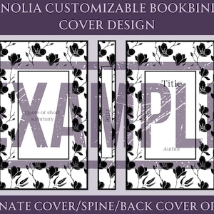 Magnolia Customizable Book Cover Design for Bookbinding, Vinyl Book Cover Design, Cover Design PNG File, Cover Design SVG File