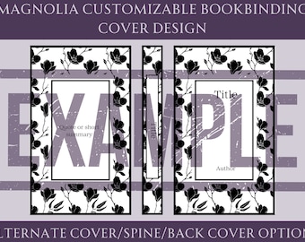 Conception de couverture de livre personnalisable Magnolia pour la reliure, conception de couverture de livre en vinyle, fichier PNG de conception de couverture, fichier SVG de conception de couverture