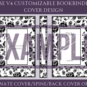 Rose V4 Customizable Book Cover Design for Bookbinding, Vinyl Book Cover Design, Cover Design PNG File, Cover Design SVG File
