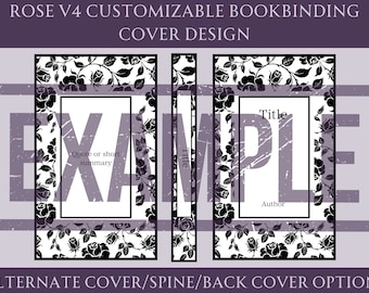 Rose V4 Customizable Book Cover Design for Bookbinding, Vinyl Book Cover Design, Cover Design PNG File, Cover Design SVG File