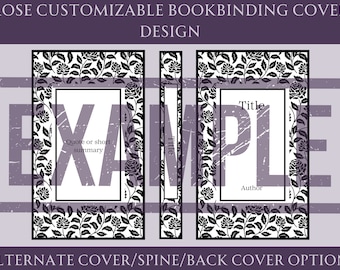 Rose V2 Customizable Book Cover Design for Bookbinding, Vinyl Book Cover Design, Cover Design PNG File