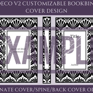 Art Deco V2 Customizable Book Cover Design for Bookbinding, Vinyl Book Cover Design, Cover Design PNG File, Cover Design SVG File