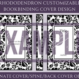 Rhododendron Customizable Book Cover Design for Bookbinding, Vinyl Book Cover Design, Cover Design PNG File, Cover Design SVG File