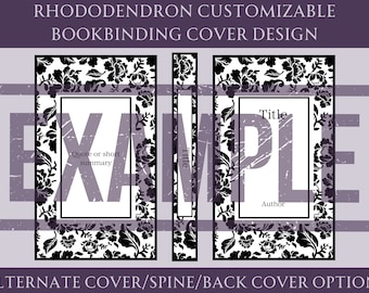 Conception de couverture de livre personnalisable rhododendron pour la reliure, conception de couverture de livre en vinyle, fichier PNG de conception de couverture, fichier SVG de conception de couverture