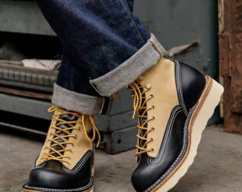 Botas de cuero para hombre Botas de lujo hechas a mano