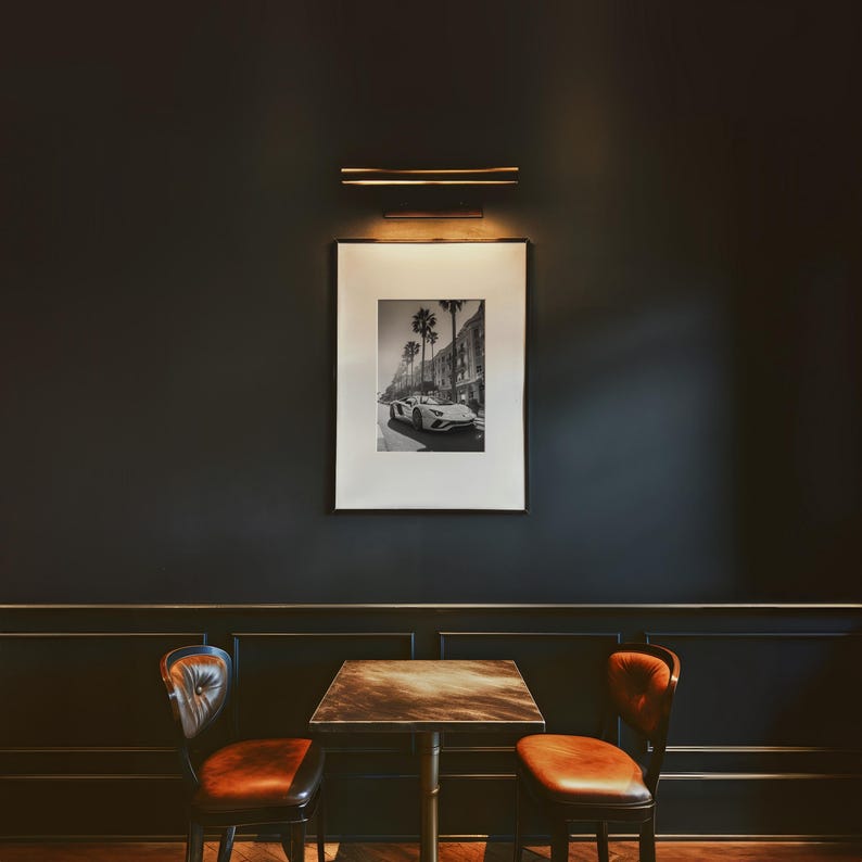 Lamborghini Aventador Monaco Poster, Black and White Lamborghini Print, Lamborghini Wall Art, Luxury Old Money Poster image 5
