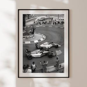 Poster di Formula 1, poster vintage in bianco e nero, arte murale di sport motoristici, fotografia F1, decorazione elegante, poster retrò F1