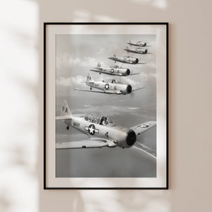 Poster della Marina degli Stati Uniti, stampa vintage in bianco e nero delle pattuglie degli aviatori della Marina degli Stati Uniti, arte murale per aeromobili, regalo per aviatori, aerei d'epoca