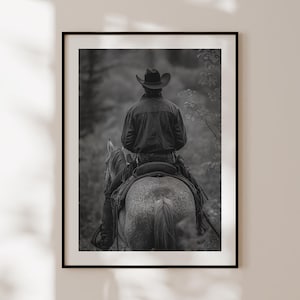 Poster di cowboy americani, stampa di cowboy in bianco e nero, fotografia di cowboy americani, poster di Red Dead Redemption, arredamento americano
