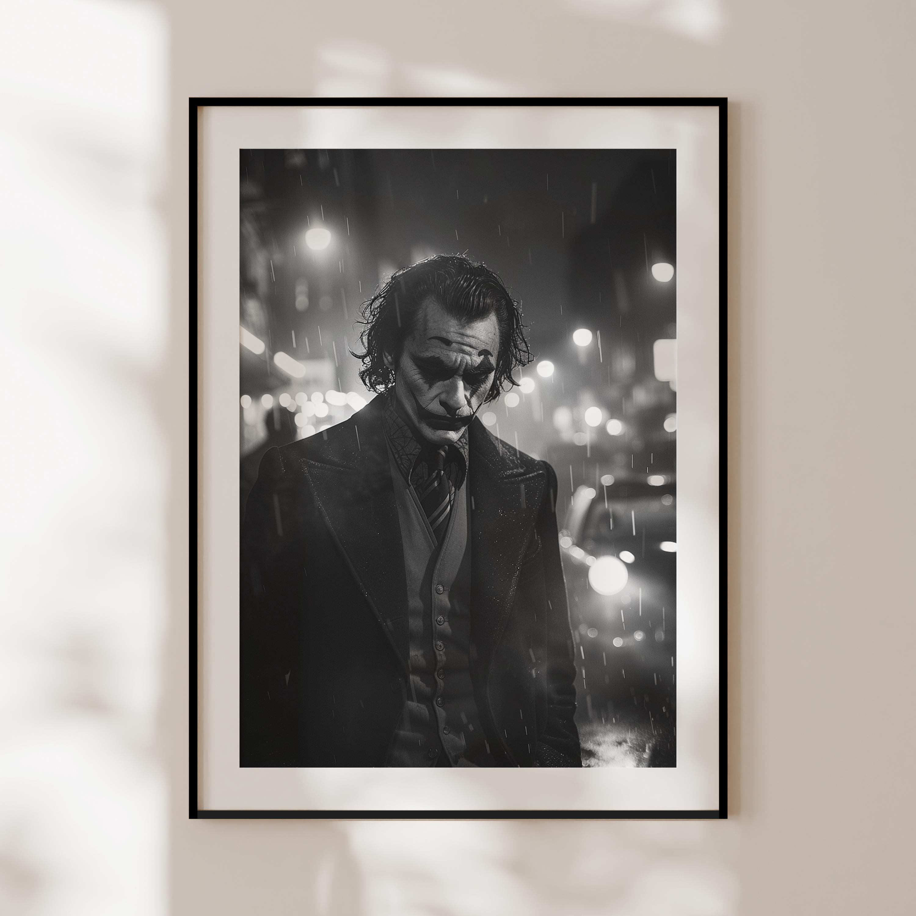 Joker Chicago Poster, Vintage Black and White Joker Print, Authentic Pop Art Wall Art, Original Comics Photography, Pop Culture