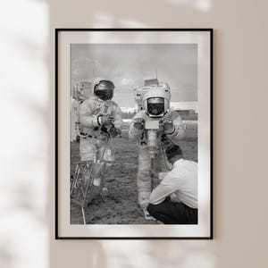 Poster degli astronauti, stampa vintage in bianco e nero della NASA, foto della missione Apollo, fotografia d'epoca originale, regalo per gli amanti dello spazio