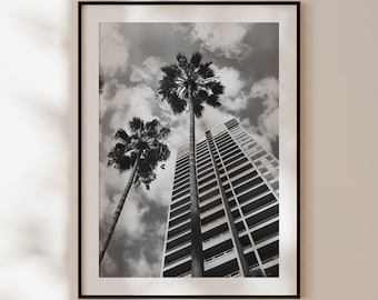 Miami Poster, Vintage Miami Print, Miami Wall Art, Miami Poster Black and white, Miami Print, Retro print