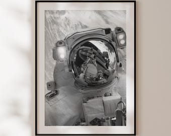 Astronaut Poster, Black and White Astronaut Print, Cosmonaut Print, Space Enthusiast Gift, Space Poster, NASA print, NASA wall art