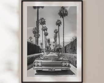 Chevrolet Impala Poster, Vintage Black and White Chevrolet Print, American Car Wall Art, Classic Chevrolet, American Decor