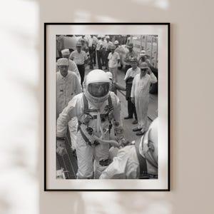 Astronauts Poster, Vintage NASA Black and White Print, Space Wall Art, Original Period Photography, Gift for Space Enthusiasts, Apollo