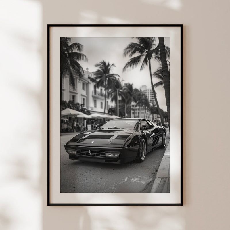 Black And White Car Poster Etsy