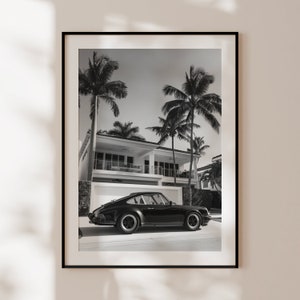 Poster Porsche 911, stampa Porsche vintage in bianco e nero, decorazione murale auto d'epoca, Porsche d'epoca, regalo per appassionati di Porsche