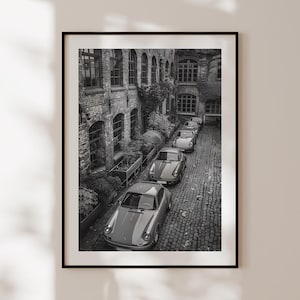Porsche Collection Poster, Black and White Porsche 911 Print, Classic Car Wall Art, Vintage Porsche, Gift for Porsche Enthusiast