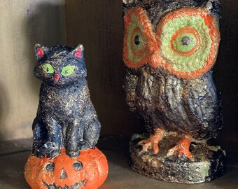 Owl Teena Flanner Original Halloween papier mache