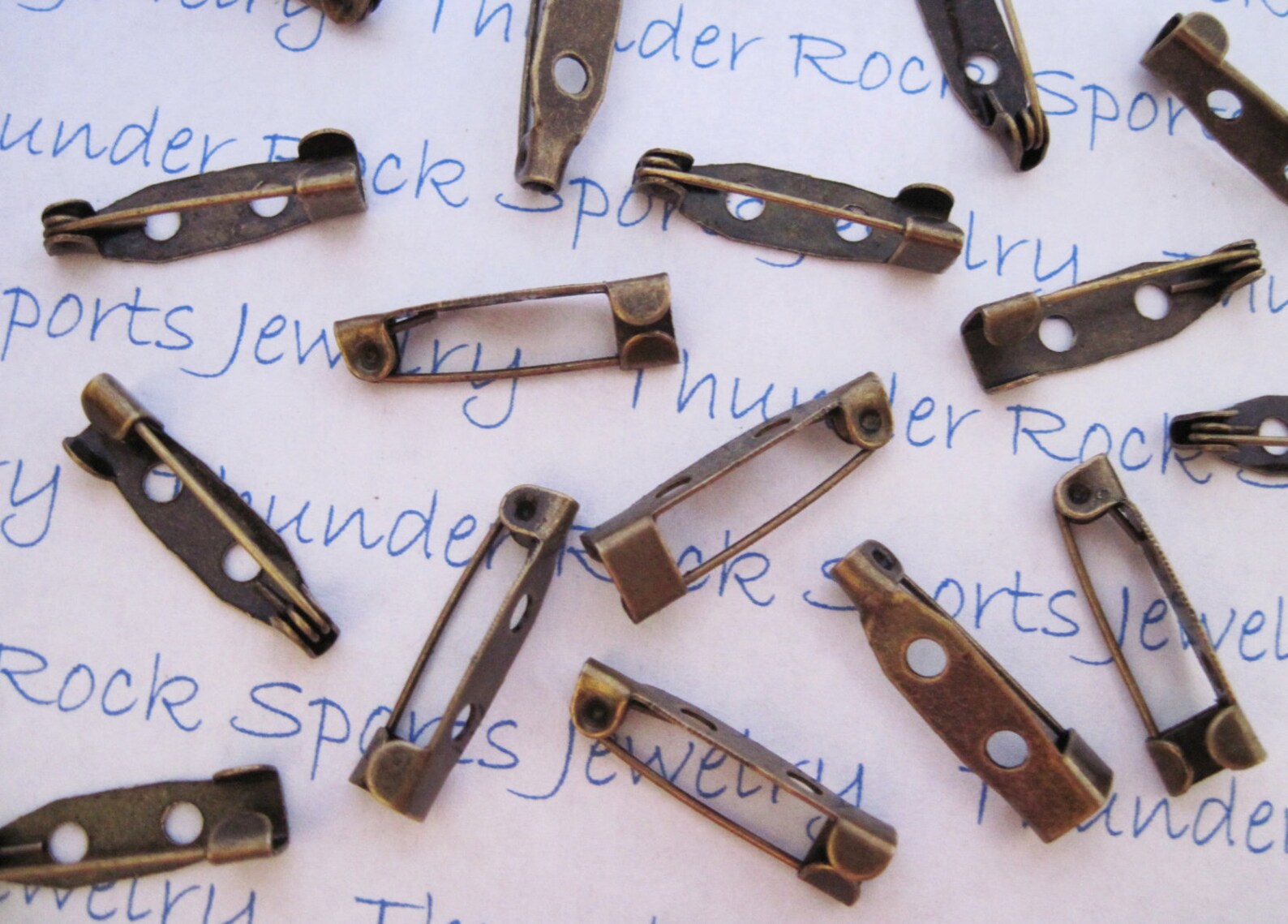 100 BROOCH pin backs antique bronze fasteners clasps Etsy