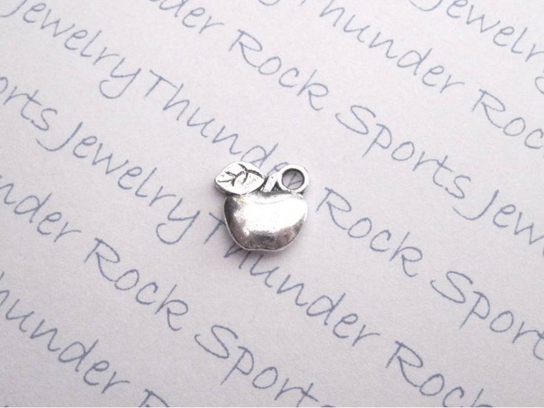 silver pendants teacher antique fruit food charm nature 50 CHARMS small APPLE