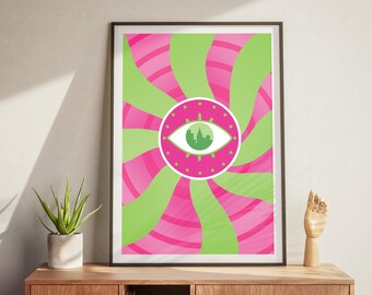 Psychedelic Eye Poster: Trippy Surreal Art Print (Digital Download A3/A4 Size)