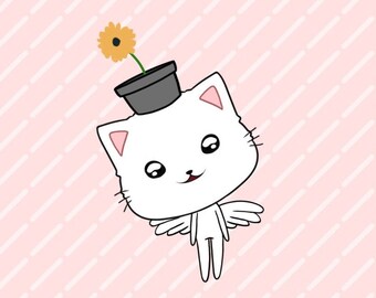 かわいい Vtuber 猫 | Vtuber アバター | かわいい空飛ぶ猫 | 面白い live2D モデル | Vtuber ペット | 動物 Live2D モデル - アニメ スタイル
