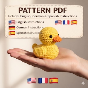 Patrón de pato de goma a crochet sin costuras / Juguete amigurumi fácil (PDF)
