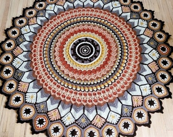 Mandala Blanket Peacock Plumes Afghan