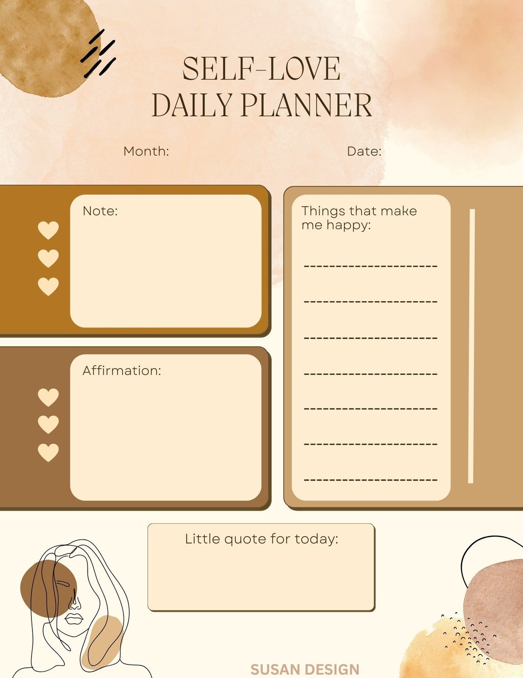 Self Care Planner, Printable Self Care Journal, Self Love Journal ...
