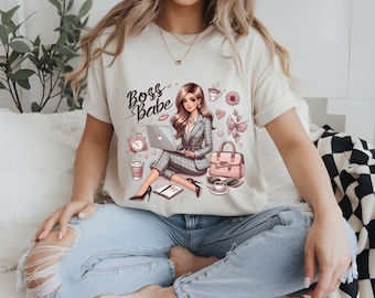 Boss Babe PNG: Chic Office Lady Digital Design (Digital Download)