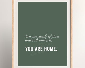 Motivational Quote Print: You Are Made of Stars - Neutral Boho Decor (Digital Download)