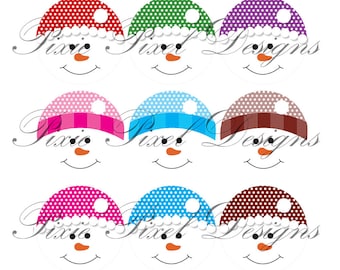 INSTANT DOWNLOAD - Christmas Ornaments faces - bottle caps