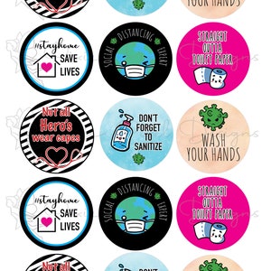 INSTANT DOWNLOAD - Quarantine Bottle Cap image Disc-Its Scrapbooking Boutique Digital Collage Art Sheet