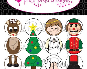 INSTANT DOWNLOAD - All 4 sets of Version 2 - 3 Piece Christmas Ornaments